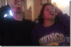 Brian and I doing shots